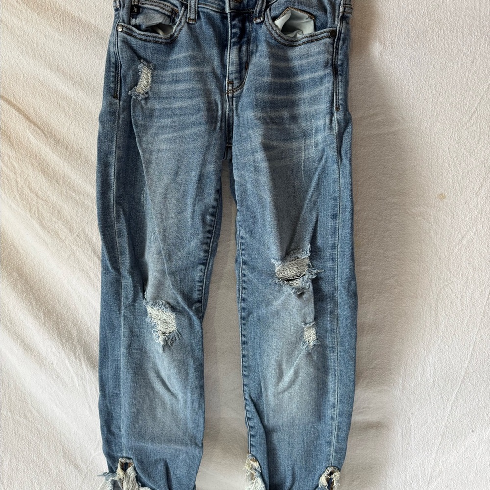 Judy Blue Distressed Blue Ankle Jeans